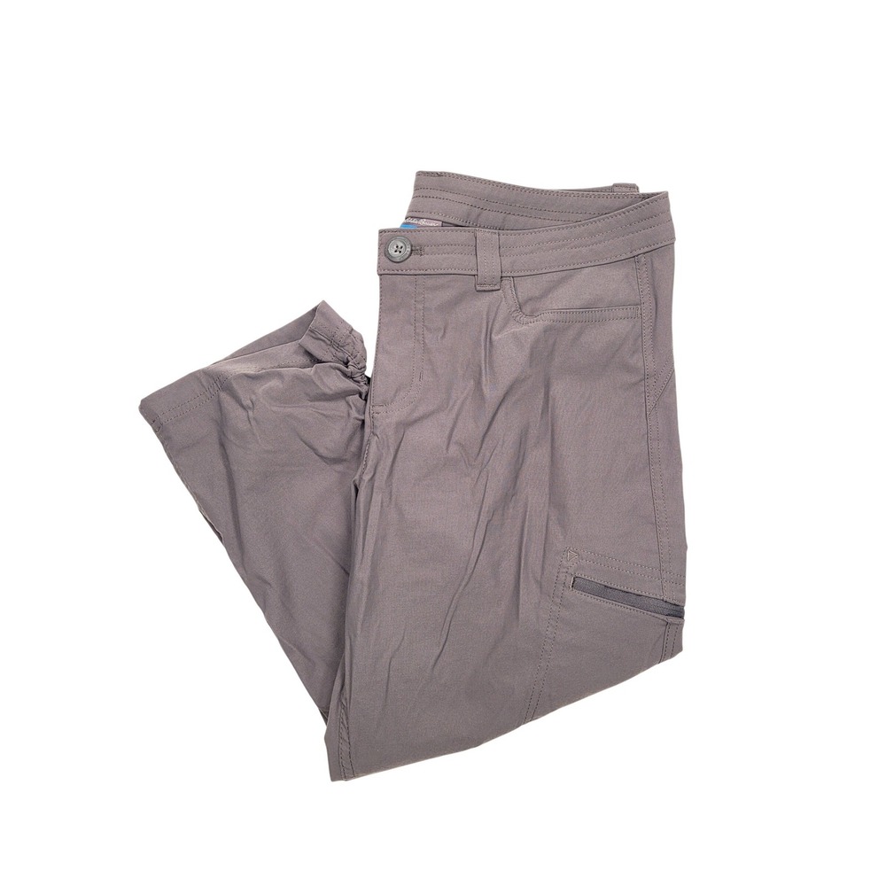 Eddie Bauer First Ascent Guide Pants Womens 8 Gray Hiking Cargo Capri Cropped